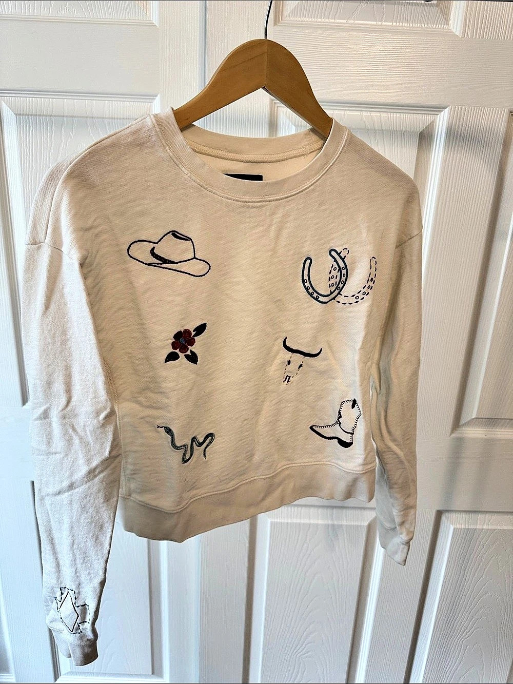 Pendleton Graphic Wool Sweatshirt Cream XS